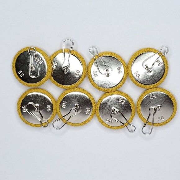 Vintage NOS Cloth Covered Shank Buttons Harvest Gold Yellow 1 1/4" - Picture 2 of 2